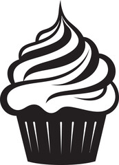 Whipped Perfection Cupcake Icon Black Logo Delectable Joy Black Logo Vector Cupcake