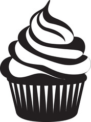 Sugar Coated Elegance Vector Black Cupcake Whipped Perfection Cupcake Icon Black Logo