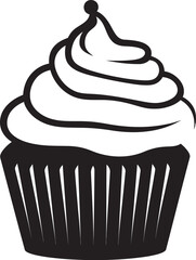 Whipped Bliss Vector Black Cupcake Design Tasty Creation Black Logo Vector Cupcake