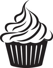 Sugar Rush Elegance Black Cupcake Icon Whipped Bliss Charm Cupcake Vector Black