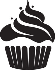 Tasty Treats Vector Black Cupcake Icon Baked Perfection Cupcake Icon Black Logo