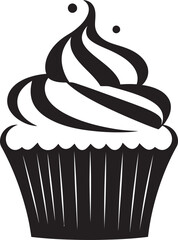 Divine Confectionery Black Vector Cupcake Deliciously Crafted Cupcake Vector Black