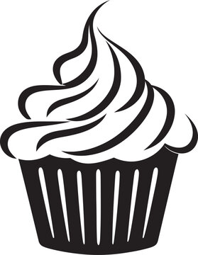 recommend clip art: Sugar Rush Elegance Black Cupcake Icon Whipped Bliss Charm Cupcake Vector Black
