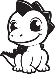 Adorable Dino Charm Vector Black Design Tiny T Rex Treasures Cute Black Logo