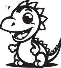 Lovely Dino Whimsy Cute Black Design Playful Dino Charm Vector Black Logo