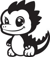 Joyful Dino Hug Vector Black Design Lovely Dino Chic Cute Black Logo