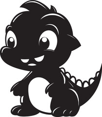 Tiny T Rex Treasures Black Logo Icon Whimsical Dino Elegance Cute Black Icon