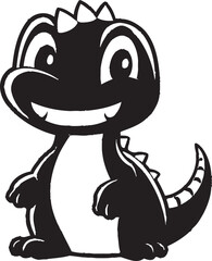 Tiny T Rex Treasures Vector Black Design Whimsical Dino Charm Black Logo Icon