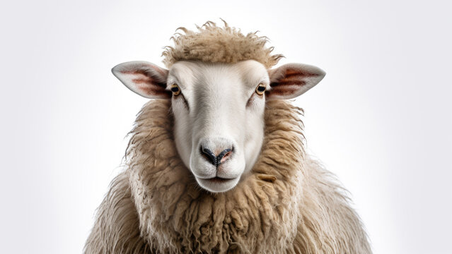 Snowy Elegance: Graceful Sheep Portrait