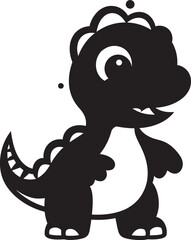 Cuddly Dino Chic Vector Black Design Enchanting Dino Charm Cute Black Logo