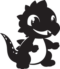 Tiny T Rex Treasures Vector Black Design Whimsical Dino Elegance Black Logo