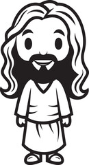 Saviors Smile Cartoon Jesus Black Icon Blessed Radiance Cute Black Jesus Logo