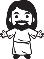 Heavenly Grace Cartoon Jesus Vector Saviors Compassion Black Jesus Icon