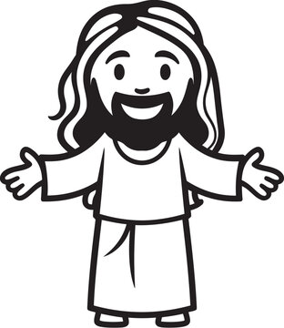 recommend clip art: Divine Love Cute Black Jesus Design Merciful Presence Cartoon Jesus Vector