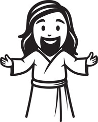 Sacred Embrace Cartoon Jesus Black Heavenly Light Cute Black Jesus Vector