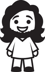 Saviors Smile Cartoon Black Icon Sacred Grace Cute Black Jesus