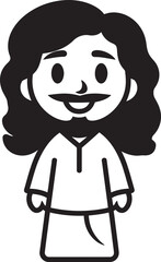 Sacred Love Black Vector Jesus Logo Heavenly Presence Cute Jesus in Black