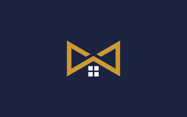 bow tie with house logo icon design vector design template inspiration - obrazy, fototapety, plakaty