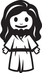 Divine Compassion Cartoon Jesus Vector Gentle Shepherd Cute Black Jesus Icon