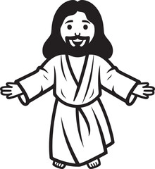 Eternal Grace Cute Jesus Black Vector Saviors Light Cartoon Jesus Black Logo