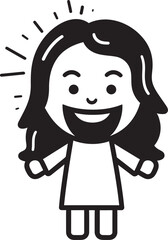 Messiahs Love Black Vector Jesus Icon Eternal Grace Cute Jesus Black Vector