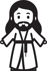 Blessed Comfort Cute Black Jesus Logo Kind Redeemer Cartoon Jesus Vector