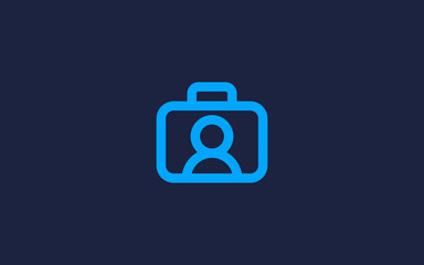 suitcase with people logo icon design vector design template inspiration