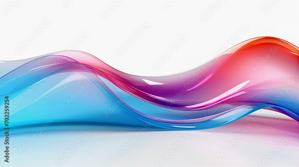 Aufkleber abstract background with wavy lines. blue smooth waves. generative ai