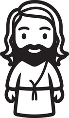 Merciful Comfort Cute Black Jesus Eternal Love Cartoon Jesus Black Icon