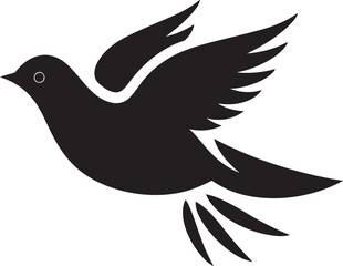 Upward Feathered Soar Black Logo Bird Chirpy Flight Euphoria Cute Black Icon