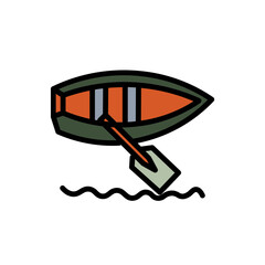 Activity Boat Canoe Filled Outline Icon