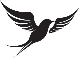 Aerial Feathered Symphony Vector Bird Graceful Winged Soar Black Logo Icon