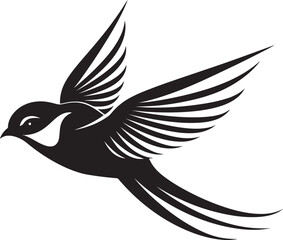 Elegant Wingspan Euphoria Cute Vector Airborne Feathered Charm Black Bird