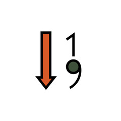 Number Sort Text Filled Outline Icon