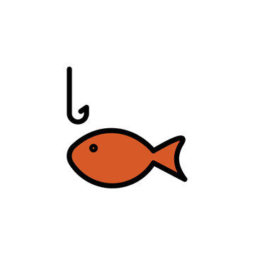 Fishing Hobby Hook Filled Outline Icon
