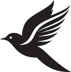 Radiant Flight Fantasia Cute Vector Icon Upward Avian Elegance Black Logo
