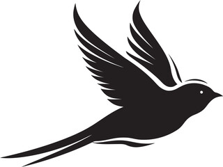 Dynamic Avian Elegance Vector Black Elegant Feathered Fantasia Cute Vector