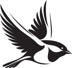 Elegant Feathered Fantasia Cute Vector Airborne Delight Black Bird Logo Design