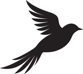 Dynamic Avian Euphoria Vector Bird Logo Soothing Flight Symphony Black Icon Bird