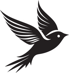 Upward Euphoria Black Bird Vector Ethereal Flight Cute Flying Bird Logo