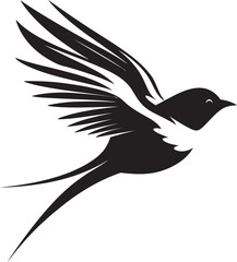 Airborne Whimsy Vector Bird Logo Majestic Soar Cute Flying Bird Icon