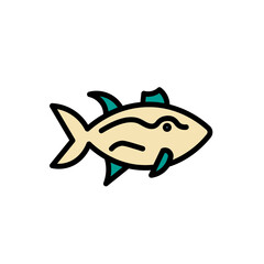 Fish Sea Shark Filled Outline Icon