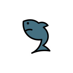 Fototapeta premium Life Scuba Shark Filled Outline Icon