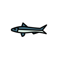 Anchovy Fish Gills Filled Outline Icon