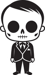 Radiant Skeleton Charm Black Logo Energetic Bone Buddy Cute Vector