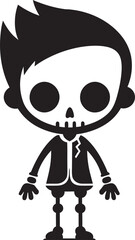 Adorable Skeleton Figure Full Body Icon Dynamic Bone Structure Cute Vector