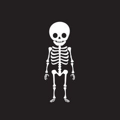 Amiable Anatomy Full Body Skeleton Icon Delightful Skeletal Pose Cute Vector Design