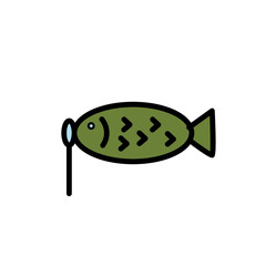 Asia China Fish Filled Outline Icon