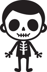Endearing Skeletal Embrace Full Body Chirpy Skeleton Pose Cute Vector