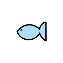 Fish Fishing Water Filled Outline Icon